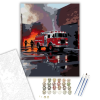 Számfestő.hu Piros Tűzoltóautó Éjszakai Bevetésen - számfestő készlet – 80×100 cm (Keret nélkül)