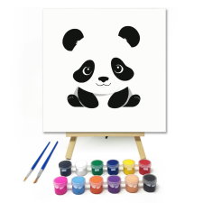 Számfestő.hu Pocakos panda - gyerek számfestő készlet – 20×20 cm (Keretre feszítve) kreatív és készségfejlesztő