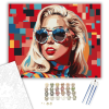 Számfestő.hu Pop Art Stílusú Énekesnő Portré - számfestő készlet – 40×50 cm (Keretre feszítve)