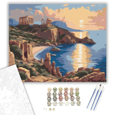 Számfestő.hu Poseidon Temploma Cape Sounionnál - számfestő készlet – 50×60 cm (Keret nélkül) kreatív és készségfejlesztő