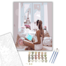 Számfestő.hu Reggel Párizsban - számfestő készlet – 40×50 cm (Keretre feszítve) kreatív és készségfejlesztő