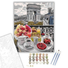 Számfestő.hu Reggeli az erkélyen - számfestő készlet – 40×50 cm (Keretre feszítve) kreatív és készségfejlesztő