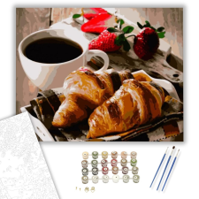 Számfestő.hu Reggeli eperrel - számfestő készlet – 40×50 cm (Keretre feszítve) kreatív és készségfejlesztő