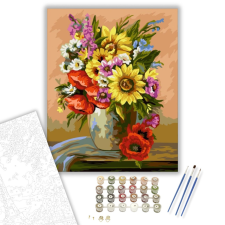 Számfestő.hu Réti virágok - számfestő készlet – 40×50 cm (Keretre feszítve) kreatív és készségfejlesztő