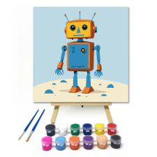Számfestő.hu Robot - gyerek számfestő készlet – 40×40 cm (Keretre feszítve) kreatív és készségfejlesztő
