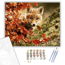 Számfestő.hu Róka kölyök - számfestő készlet – 40×50 cm (Keretre feszítve) kreatív és készségfejlesztő