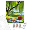 Számfestő.hu Romantikus Piknik a Fűzfa Árnyékában - számfestő készlet – 40×50 cm (Keretre feszítve)