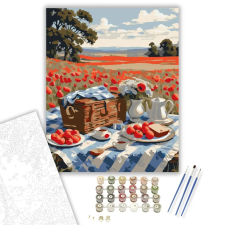 Számfestő.hu Romantikus Piknik Pipacsmezőn - számfestő készlet – 50×60 cm (Keret nélkül) kreatív és készségfejlesztő
