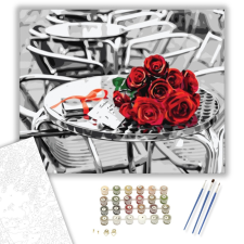 Számfestő.hu Rózsa az Asztalon - számfestő készlet – 40×50 cm (Keretre feszítve) kreatív és készségfejlesztő