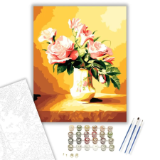 Számfestő.hu Rózsák Vázában - számfestő készlet – 80×100 cm (Keret nélkül) kreatív és készségfejlesztő