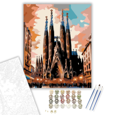 Számfestő.hu Sagrada Família Naplementében - számfestő készlet – 40×50 cm (Keretre feszítve) kreatív és készségfejlesztő