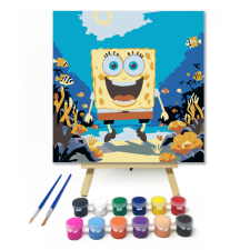 Számfestő.hu Sárga szivacs - gyerek számfestő készlet – 20×20 cm (Keretre feszítve) kreatív és készségfejlesztő