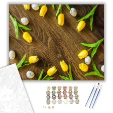 Számfestő.hu Sárga Tulipánok - húsvéti számfestő készlet – 40×50 cm (Keretre feszítve) kreatív és készségfejlesztő