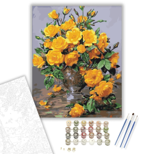 Számfestő.hu Sárga Virágcsokor - számfestő készlet – 40×50 cm (Keretre feszítve) kreatív és készségfejlesztő