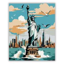 Számfestő.hu Szabadság-szobor és New York Látképe - számfestő készlet kreatív és készségfejlesztő
