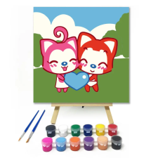 Számfestő.hu Szerelem - gyerek számfestő készlet – 30×30 cm (Keretre feszítve) kreatív és készségfejlesztő