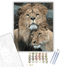 Számfestő.hu Szerelmes Oroszlánok - számfestő készlet – 40×50 cm (Keretre feszítve) kreatív és készségfejlesztő