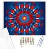 Számfestő.hu Szikrázó Mandala Vörös és Kék Színekkel - számfestő készlet – 50×60 cm (Keretre feszítve)