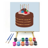 Számfestő.hu Színes díszes torta - gyerek számfestő készlet – 40×40 cm (Keretre feszítve)