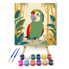 Számfestő.hu Színes dzsungel madár - gyerek számfestő készlet – 30×30 cm (Keret nélkül) kreatív és készségfejlesztő