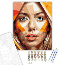 Számfestő.hu Színes Geometrikus Portré - számfestő készlet – 40×50 cm (Keretre feszítve) kreatív és készségfejlesztő