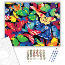Számfestő.hu Színes Pillangók - számfestő készlet – 40×50 cm (Keretre feszítve) kreatív és készségfejlesztő