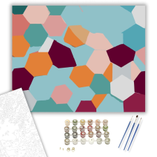 Számfestő.hu Színes Poligonok - számfestő készlet – 40×50 cm (Keretre feszítve) kreatív és készségfejlesztő