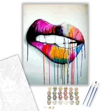 Számfestő.hu Színes száj - számfestő készlet – 40×50 cm (Keretre feszítve) kreatív és készségfejlesztő