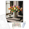Számfestő.hu Színes Tulipánok Kancsóban - számfestő készlet – 40×50 cm (Keretre feszítve)