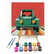 Számfestő.hu Színes utakon- gyerek számfestő készlet – 30×30 cm (Keretre feszítve) kreatív és készségfejlesztő