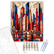 Számfestő.hu Színes Városi Absztrakció - számfestő készlet – 40×50 cm (Keretre feszítve) kreatív és készségfejlesztő
