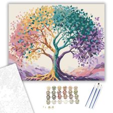Számfestő.hu Színpompás Absztrakt Fa - számfestő készlet – 40×50 cm (Keretre feszítve) kreatív és készségfejlesztő
