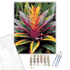 Számfestő.hu Színpompás Bromélia - számfestő készlet – 40×50 cm (Keretre feszítve) kreatív és készségfejlesztő