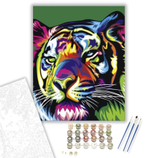 Számfestő.hu Szivárvány tigris - számfestő készlet – 40×50 cm (Keretre feszítve) kreatív és készségfejlesztő