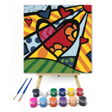 Számfestő.hu Szivecske - gyerek számfestő készlet – 20×20 cm (Keretre feszítve) kreatív és készségfejlesztő