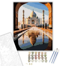 Számfestő.hu Tádzs Mahal Napfelkeltében - számfestő készlet – 80×100 cm (Keretre feszítve) kreatív és készségfejlesztő