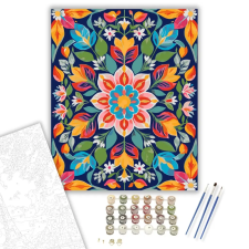 Számfestő.hu Tavaszi Virágbimbós Mandala - számfestő készlet – 80×100 cm (Keretre feszítve) kreatív és készségfejlesztő