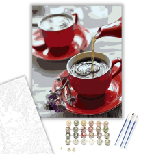 Számfestő.hu Tea délután - számfestő készlet – 40×50 cm (Keretre feszítve) kreatív és készségfejlesztő