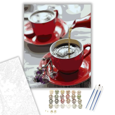 Számfestő.hu Tea délután - számfestő készlet – 80×100 cm (Keretre feszítve) kreatív és készségfejlesztő