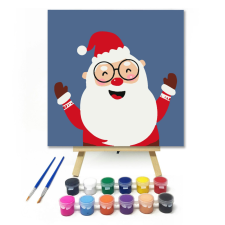 Számfestő.hu Télapó - gyerek számfestő készlet – 20×20 cm (Keretre feszítve) kreatív és készségfejlesztő