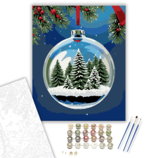 Számfestő.hu Téli Csillámló Erdő - számfestő készlet – 40×50 cm (Keretre feszítve) kreatív és készségfejlesztő