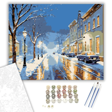 Számfestő.hu Téli Sétány Nyugalma - számfestő készlet – 60×70 cm (Keret nélkül) kreatív és készségfejlesztő