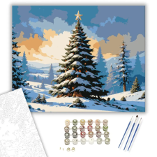 Számfestő.hu Téli Ünnep Fényei - számfestő készlet – 80×100 cm (Keretre feszítve) kreatív és készségfejlesztő