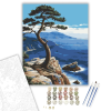 Számfestő.hu Tengerparti Fenyő a Sziklás Parton - számfestő készlet – 40×50 cm (Keretre feszítve)