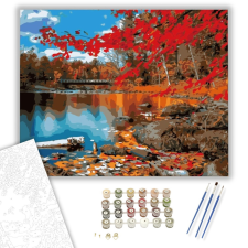 Számfestő.hu Tópart Ősszel - számfestő készlet – 40×50 cm (Keretre feszítve) kreatív és készségfejlesztő