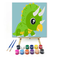 Számfestő.hu Triceratropsz - gyerek számfestő készlet – 40×40 cm (Keretre feszítve) kreatív és készségfejlesztő