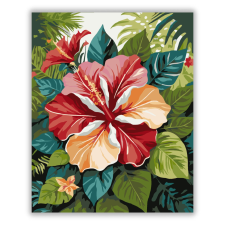 Számfestő.hu Trópusi Hibiszkusz Mandala - számfestő készlet kreatív és készségfejlesztő