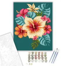 Számfestő.hu Trópusi Mandala Hibiszkusz Virágokkal - számfestő készlet – 50×60 cm (Keret nélkül) kreatív és készségfejlesztő