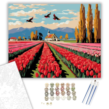 Számfestő.hu Tulipánok Tánca - számfestő készlet – 60×70 cm (Keretre feszítve) kreatív és készségfejlesztő