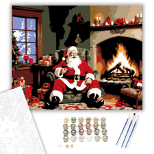 Számfestő.hu Tűz melletti Ünnepi Vidámság - számfestő készlet – 40×50 cm (Keretre feszítve) kreatív és készségfejlesztő